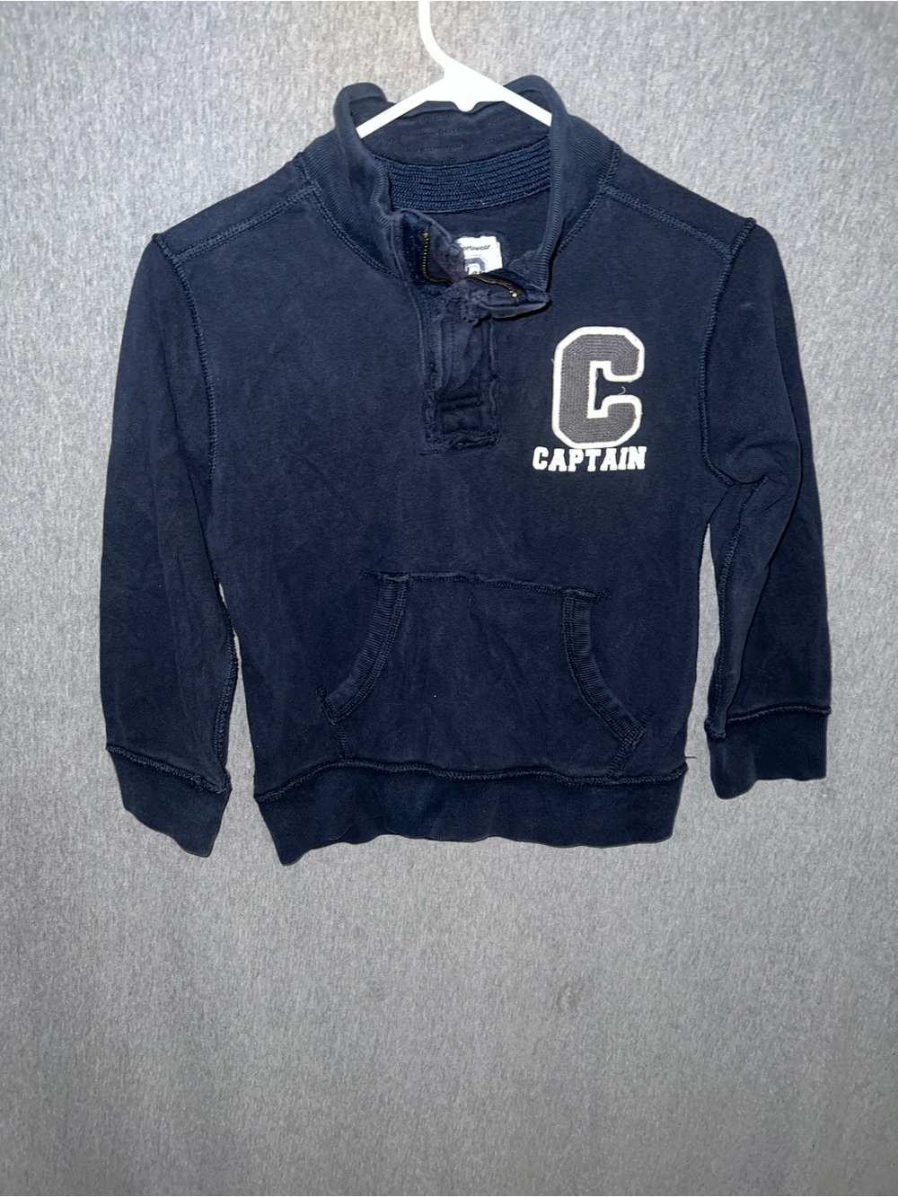Place Navy Blue "Captain" Pullover Hoodie Sweatshirt